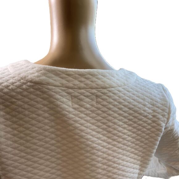 Croft And Barrow White Quilted Pattern Long Sleeve Crew Neck Sweatshirt Size Med - Picture 6 of 13